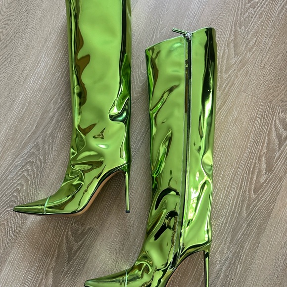 ALEXANDRE VAUTHIER TALL METALLIC BOOTS IN GREEN SIZE IT40 - Picture 6 of 10
